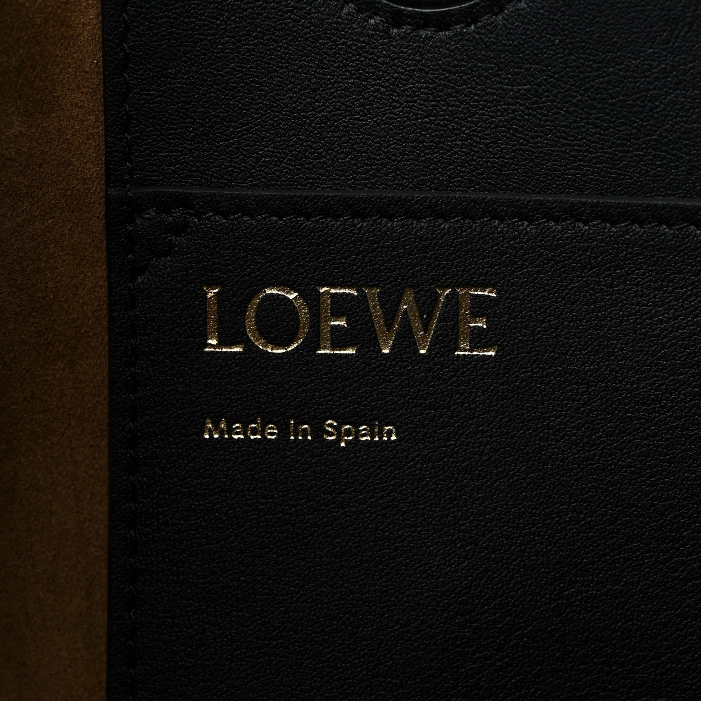 Grained Calfskin Small Anagram Tote Black