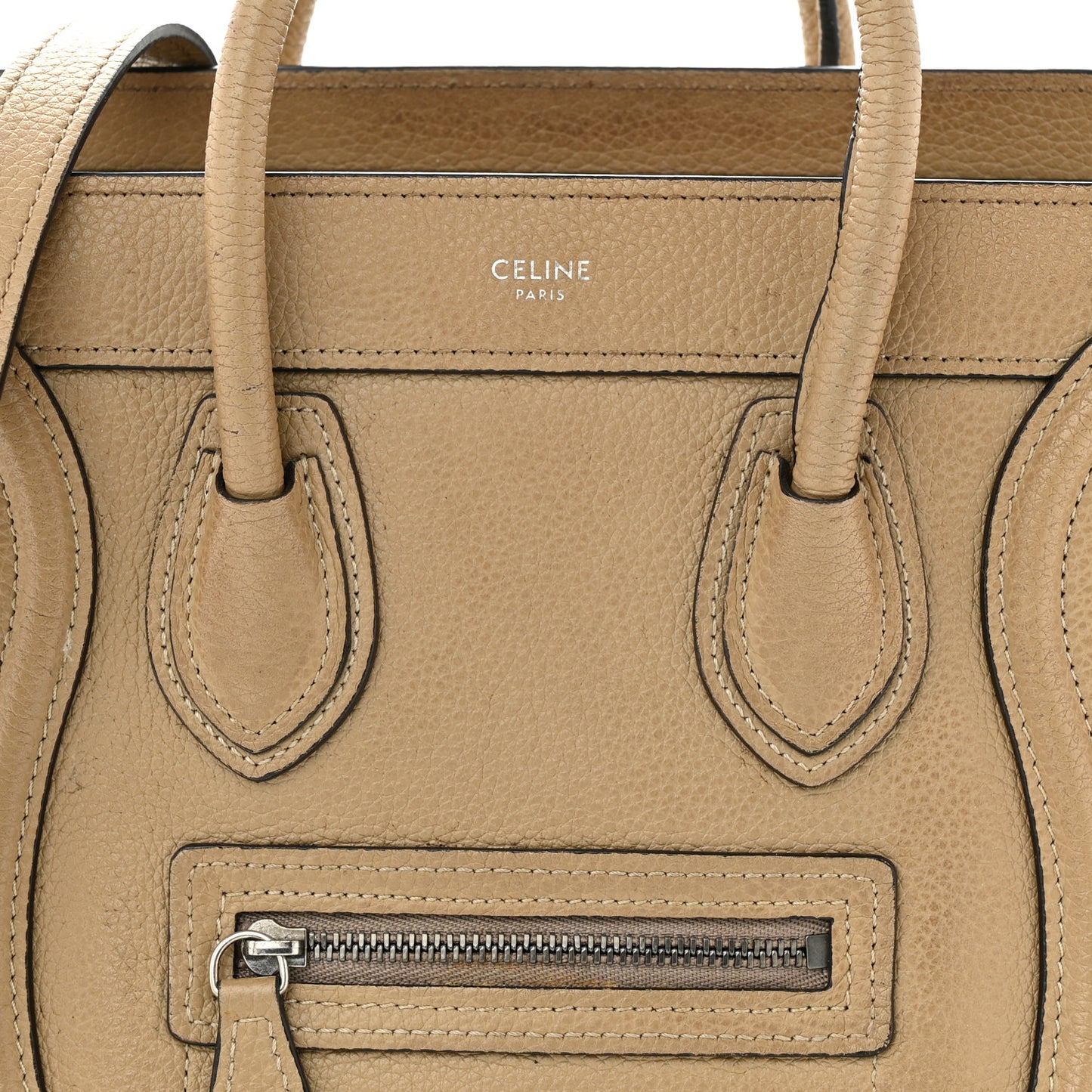 Drummed Calfskin Nano Luggage Dune