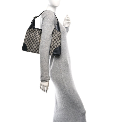 Gucci Monogram Lobster Clasp Jackie O Hobo Beige Black 2 of 10