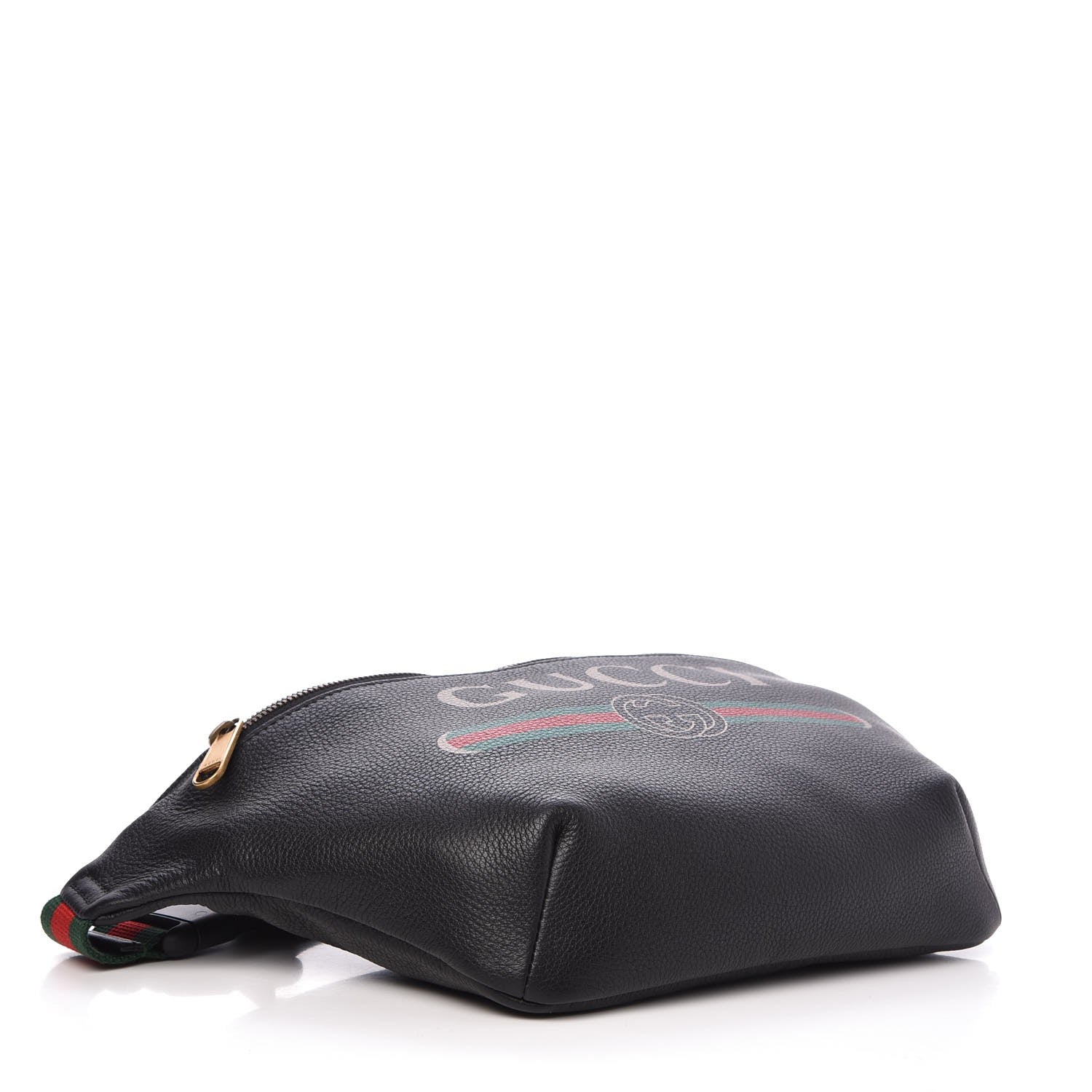 Gucci Grained Calfskin Logo Belt Bag Black 4 of 7