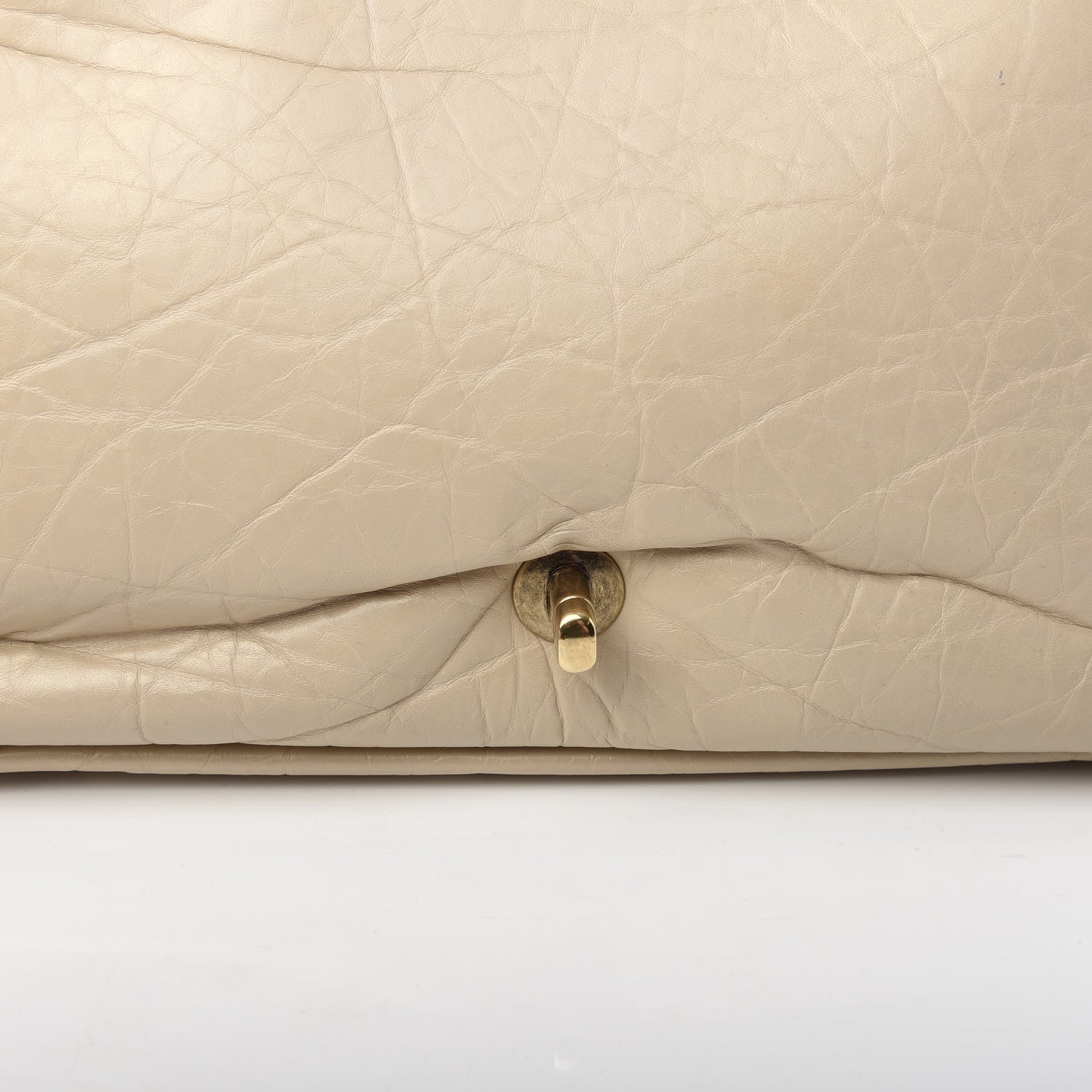 Chanel Aged Calfskin Quilted Large Pondichery Flap Beige 13 of 13