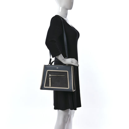 Fendi Vitello Century Normand F is Fendi Bi-Color Small Runaway Satchel Blue Notte Balena 2 of 8