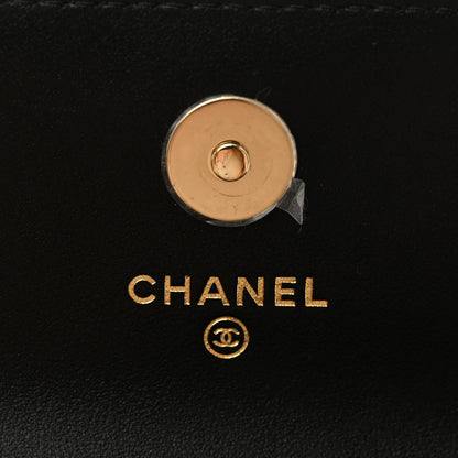 Chanel Calfskin Quilted Maxi Pearls Card Holder Flap With Chain Black 6 of 11