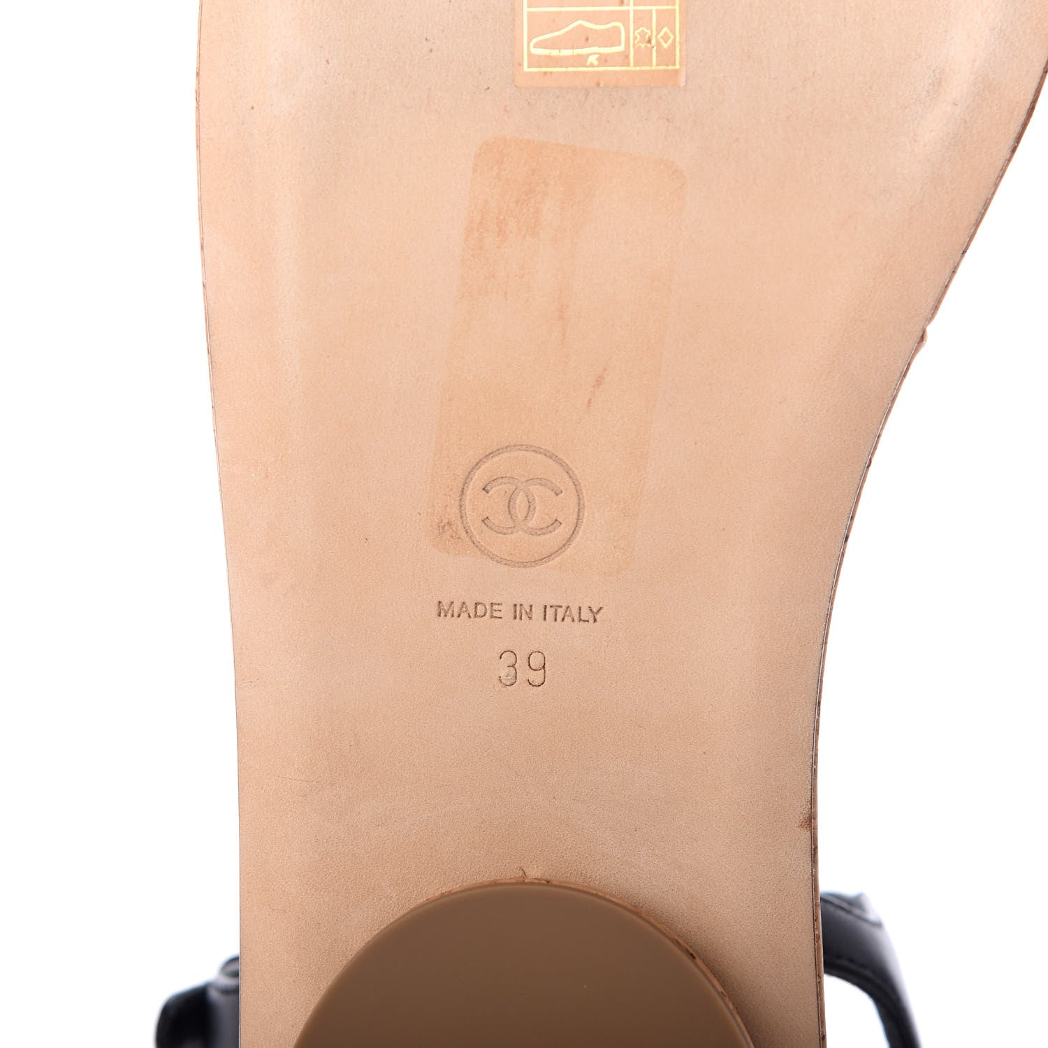 Chanel Lambskin Chain Cork Sandals 39 Black 8 of 9