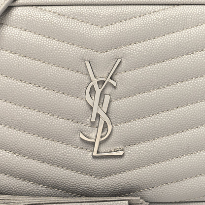 Saint Laurent Grain De Poudre Matelasse Monogram Mini Lou Camera Bag Granite 8 of 10