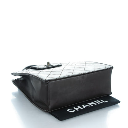 Chanel Lambskin Quilted Top Handle Bag Dark Brown 4 of 9