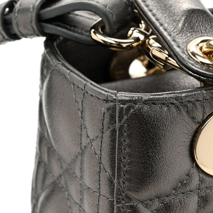 Christian Dior Lambskin Cannage Small My ABCDior Lady Dior Metallic Grey 14 of 14