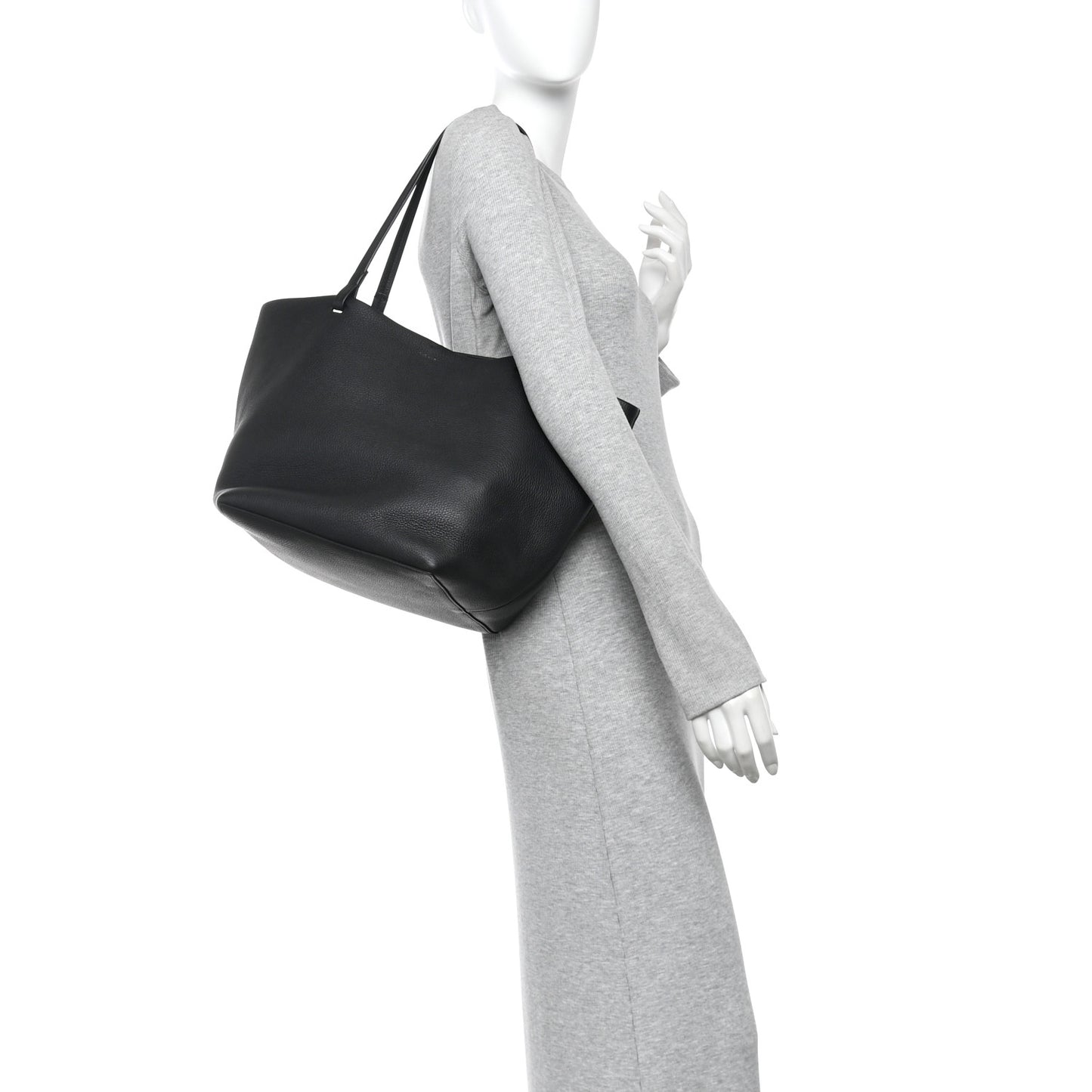 Grained Calfskin Park Tote Three Black