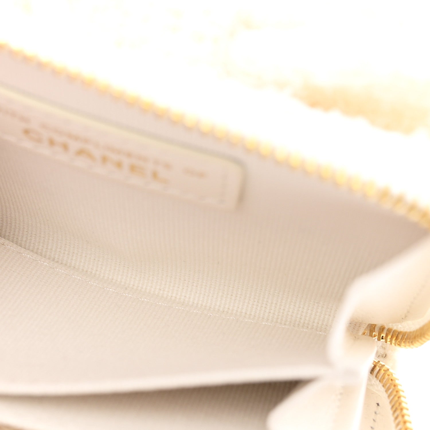 Chanel Tweed Quilted Bow Flap Card Holder On Chain White 5 of 10