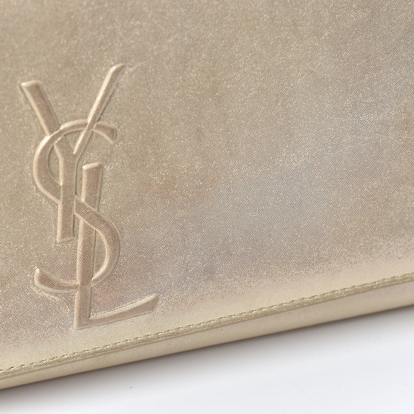 Metallic Fabric Medium Monogram Kate Satchel Gold