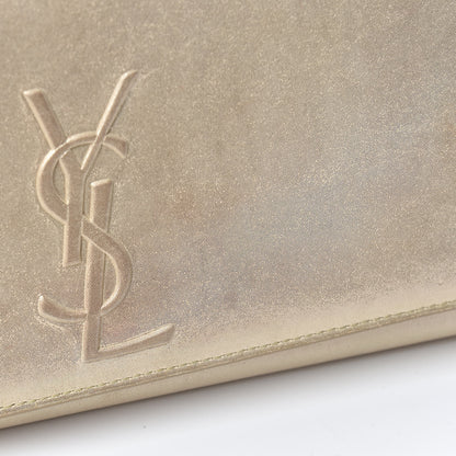 Saint Laurent Metallic Fabric Medium Monogram Kate Satchel Gold 11 of 19