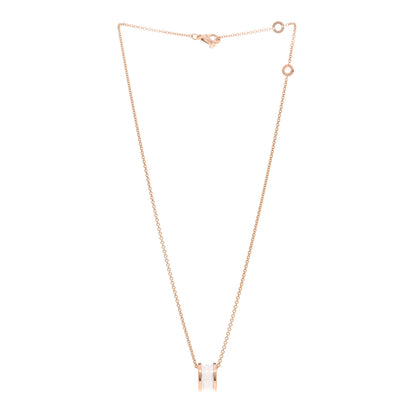 Bulgari 18K Rose Gold White Ceramic B.Zero1 Pendant Necklace 3 of 4