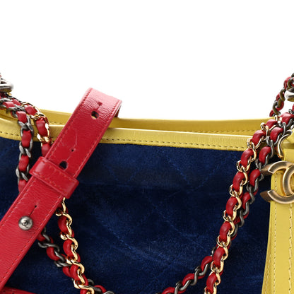 Chanel Suede Calfskin Quilted Small Gabrielle Hobo Red Blue Yellow 8 of 10
