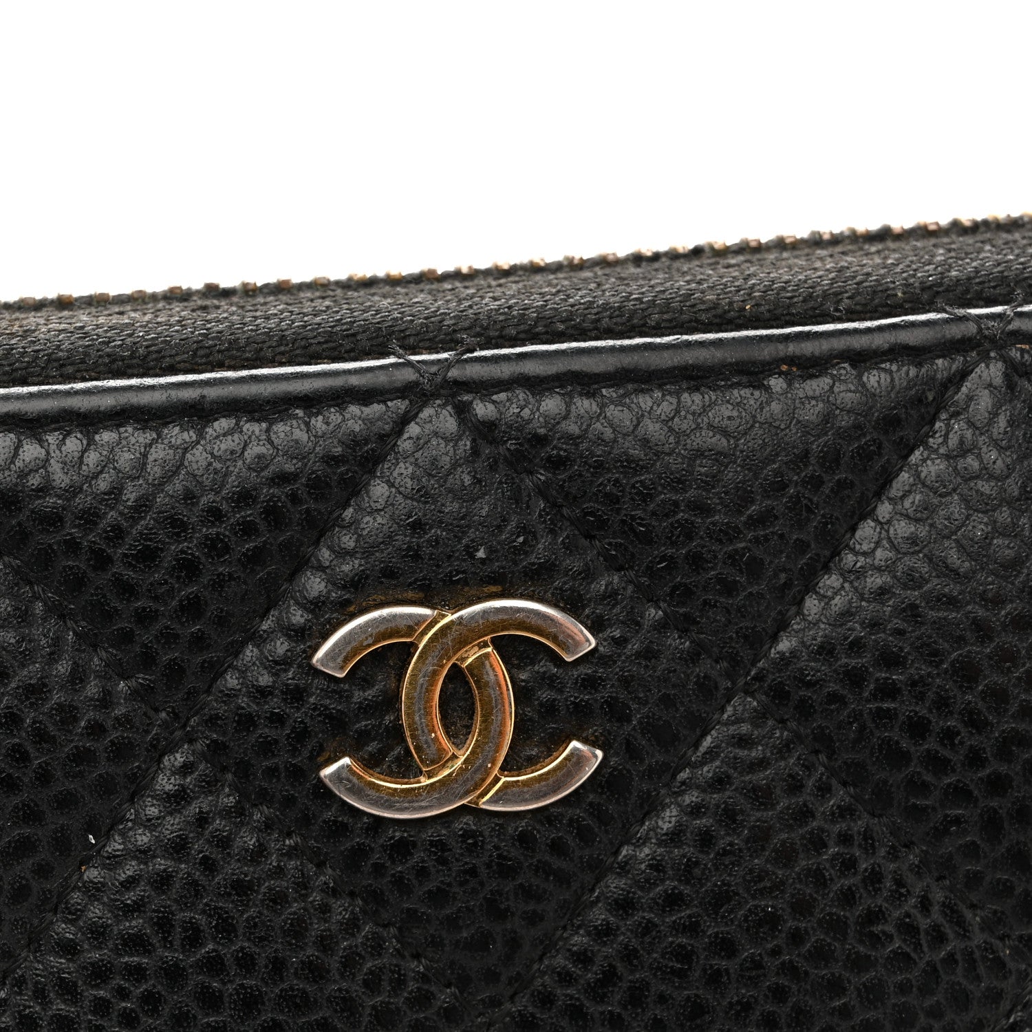 Chanel Caviar Quilted Large Gusset Zip Around Wallet Black 14 of 15