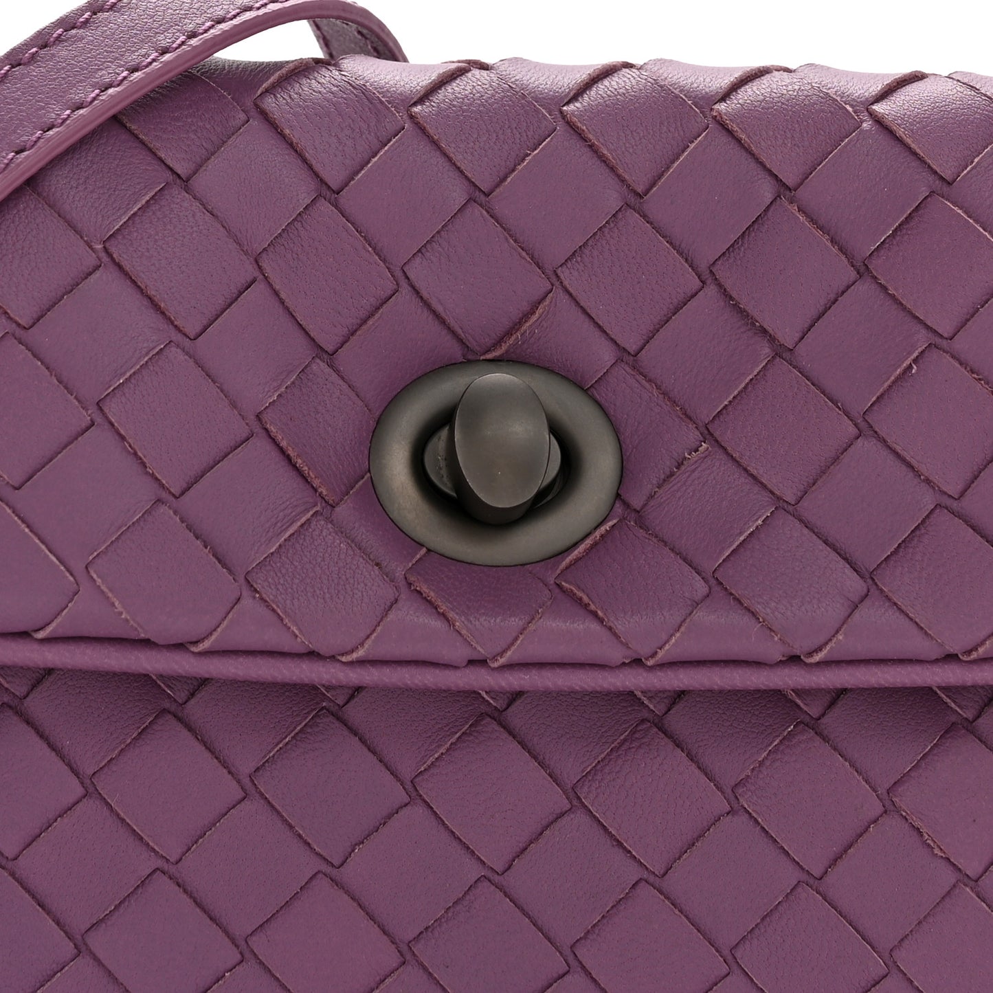 Nappa Intrecciato Flap Crossbody Purple