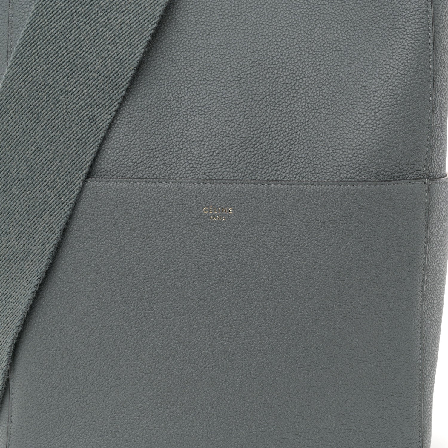 Celine Soft Grained Calfskin Sangle Bucket Bag Storm 7 of 11