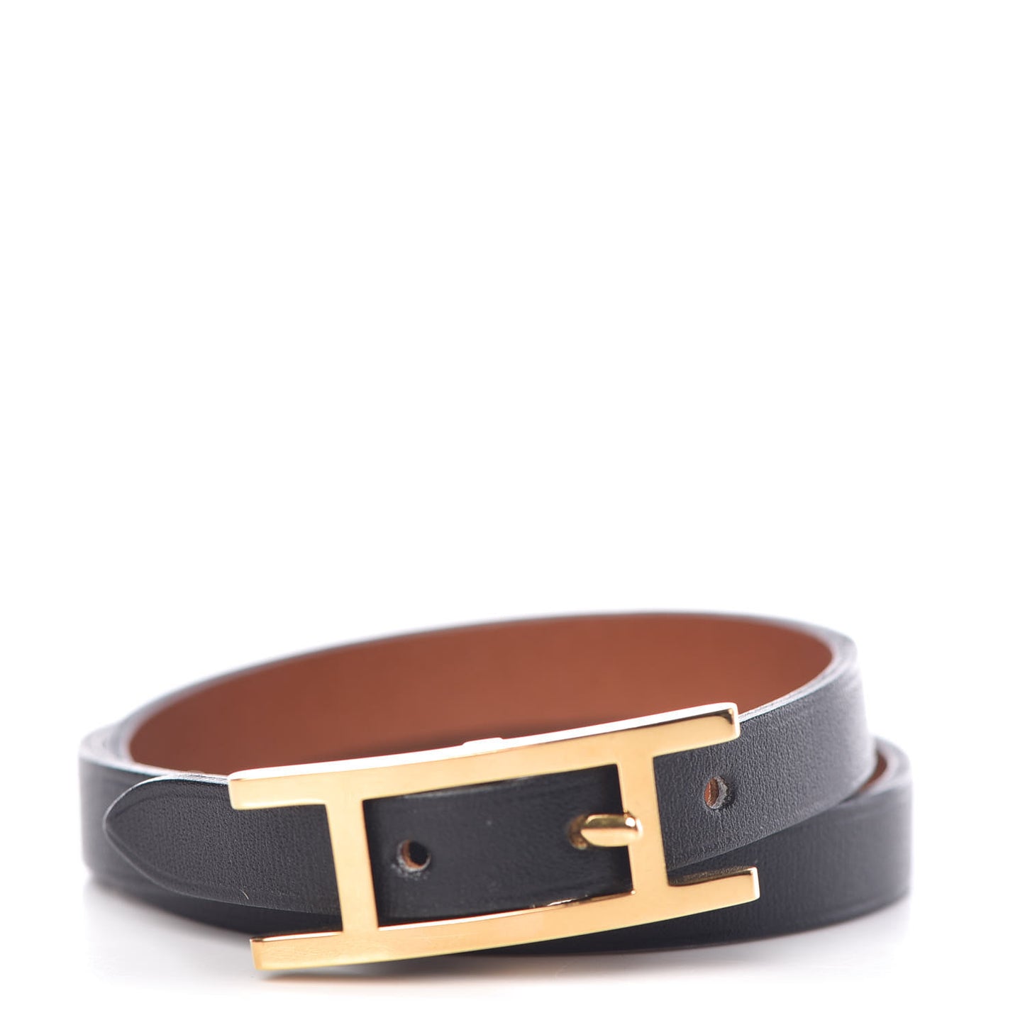 Chamonix Tadelakt Behapi Double Tour Reversible Bracelet XS Black Fauve