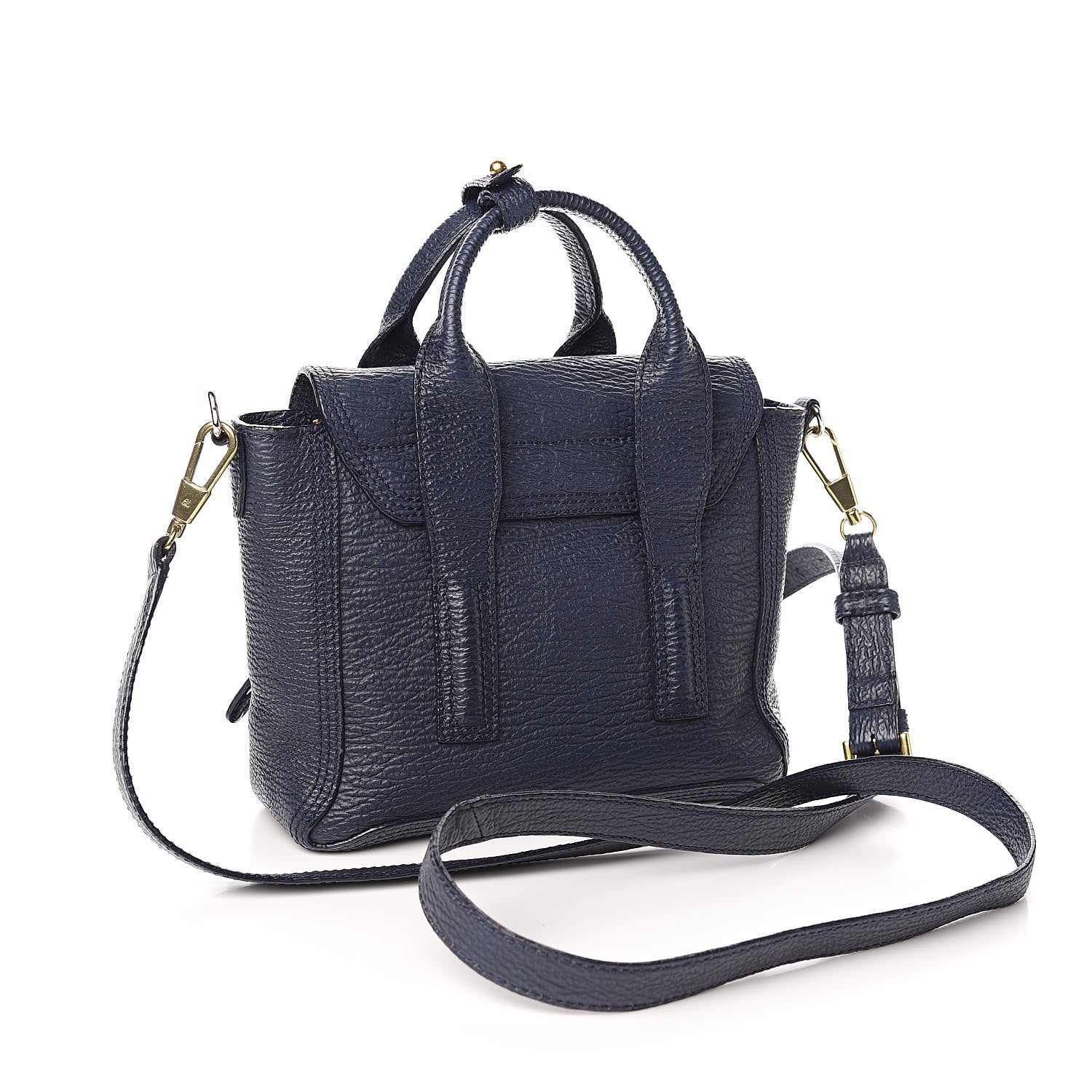 3.1 Phillip Lim 3.1 Textured Calfskin Mini Pashli Satchel Ink 3 of 16
