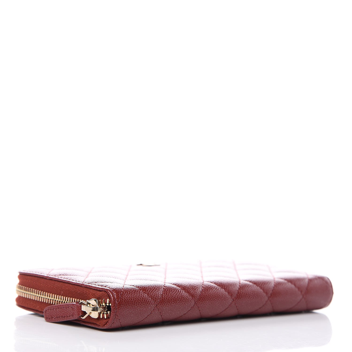Chanel Caviar Quilted Large Gusset Zip Around Wallet Red 4 of 11