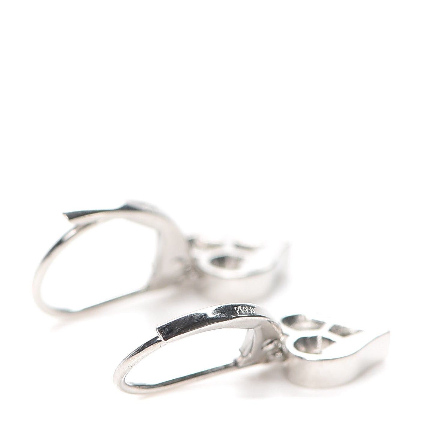 Platinum Diamond Heart Drop Earrings