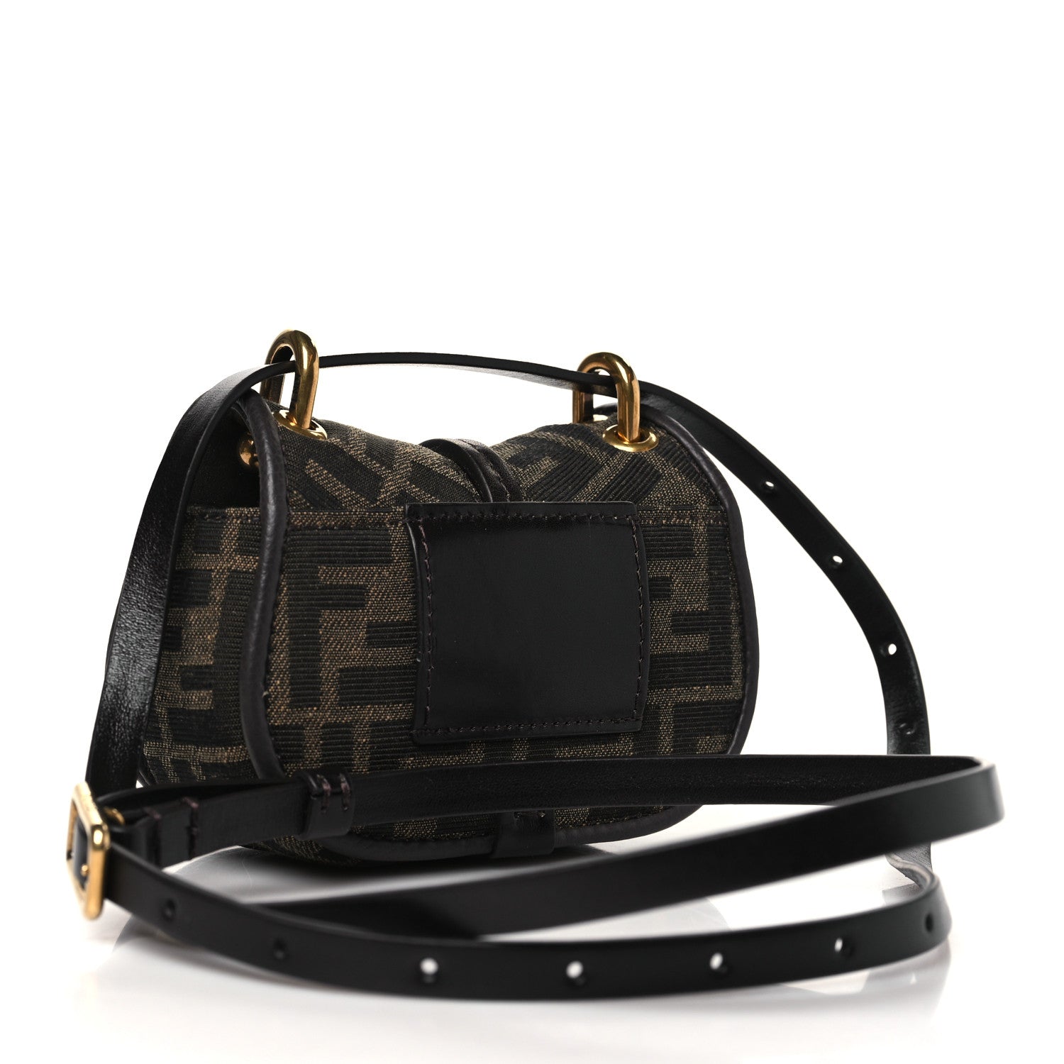 Fendi Fabric Jacquard Vitello Cher Cuoio FF 1974 Nano Fendi C'mon Tobacco Moro Ebano 3 of 10