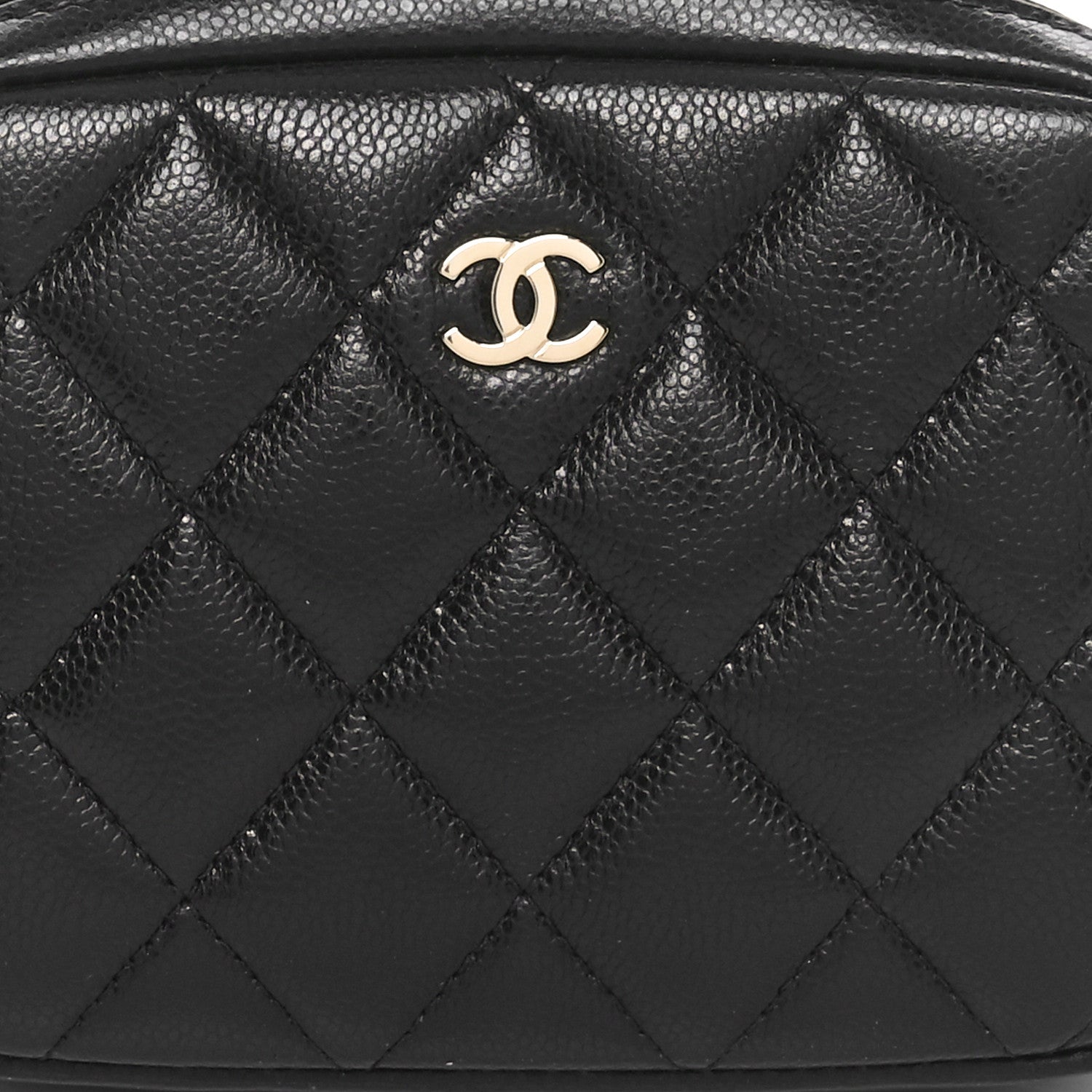 Chanel Caviar Quilted Small Curvy Pouch Cosmetic Case Black 8 of 10