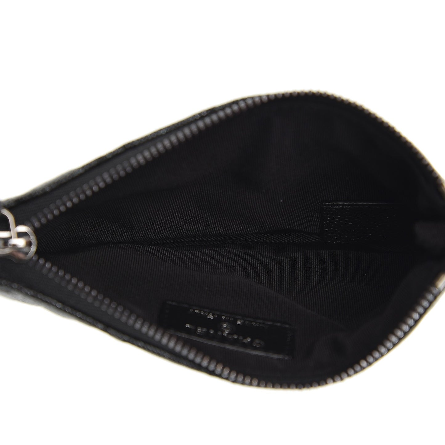 Iridescent Caviar Quilted Small Cosmetic Case Black