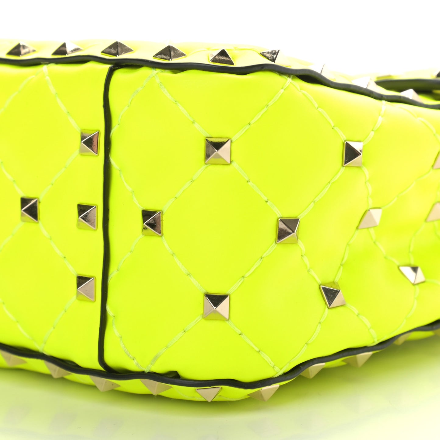 Lambskin Medium Rockstud Spike Shoulder Bag Lime