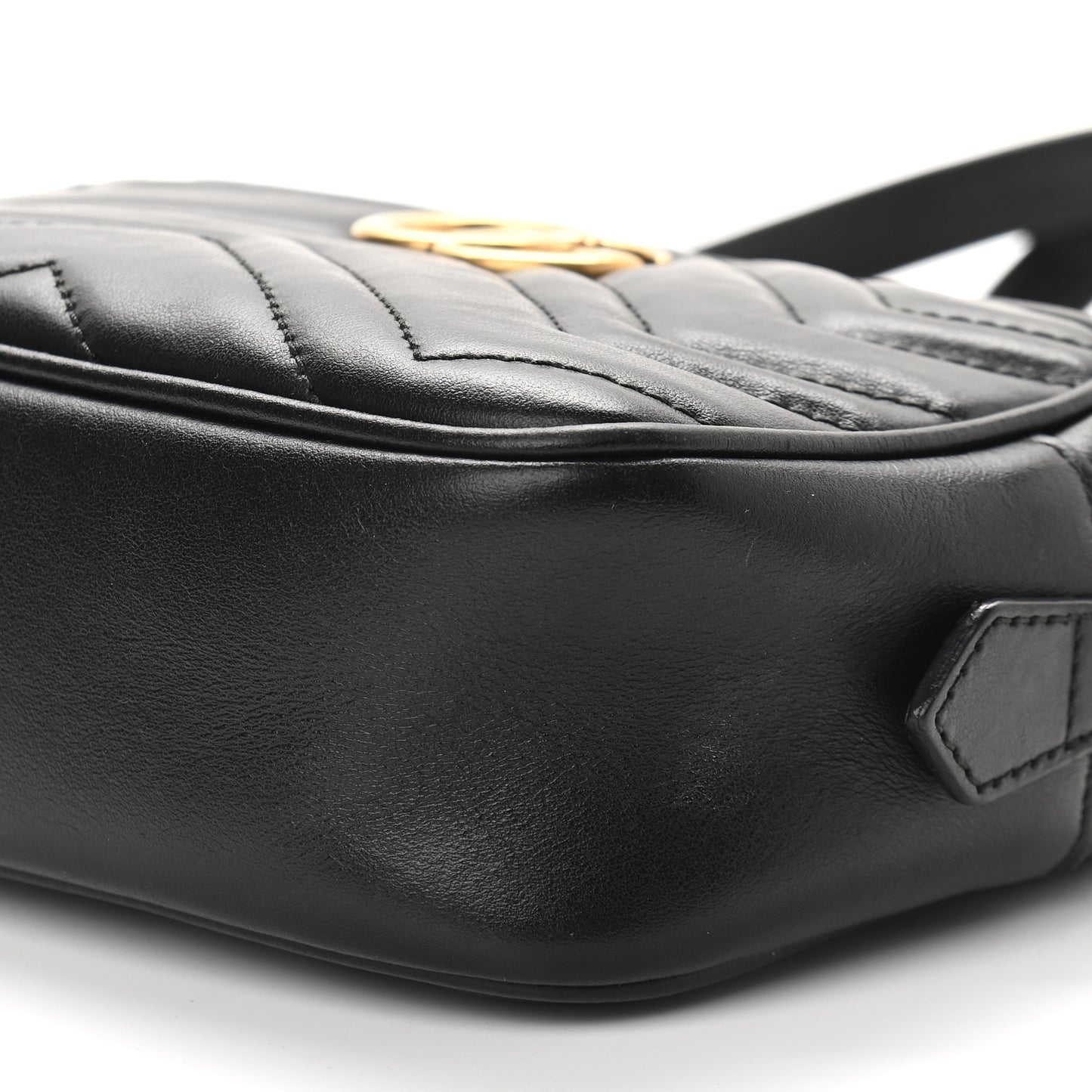 Calfskin Matelasse Mini GG Marmont Chain Shoulder Bag Black