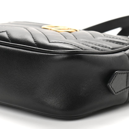 Gucci Calfskin Matelasse Mini GG Marmont Chain Shoulder Bag Black 9 of 9
