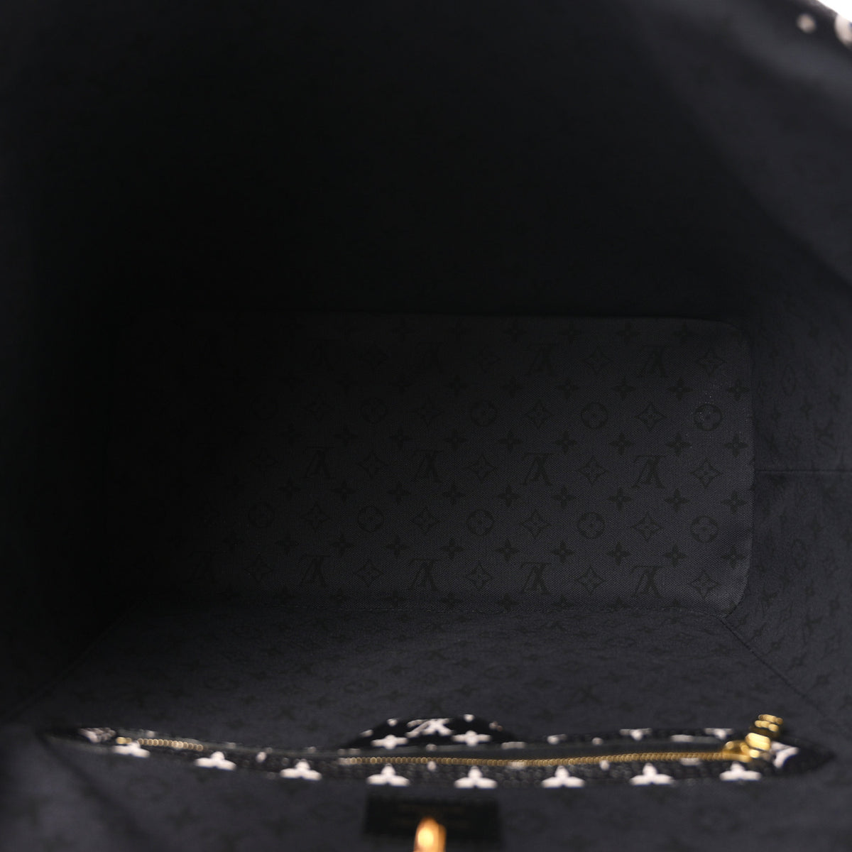 Louis Vuitton Monogram Giant Crafty Neverfull MM Creme Rouge Black 5 of 11