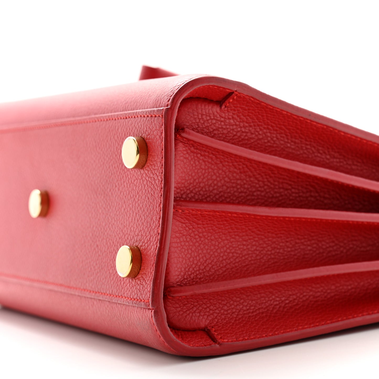 Grained Calfskin Nano Sac De Jour Lipstick Red