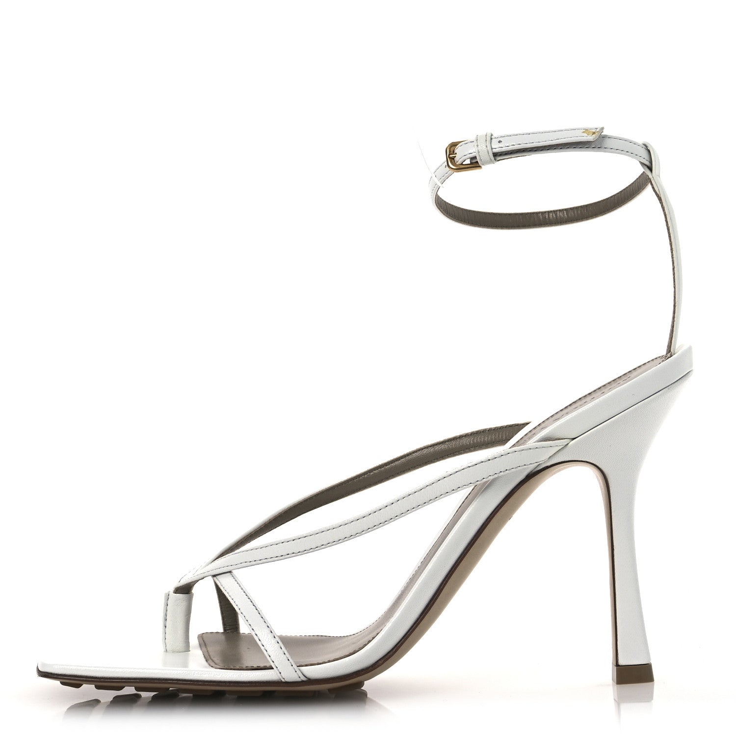Bottega Veneta Lambskin Stretch Multi Strap 90mm Sandals 39.5 Optic White 1 of 11