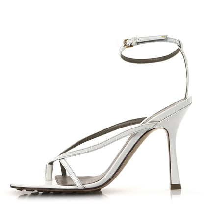 Bottega Veneta Lambskin Stretch Multi Strap 90mm Sandals 39.5 Optic White 1 of 11