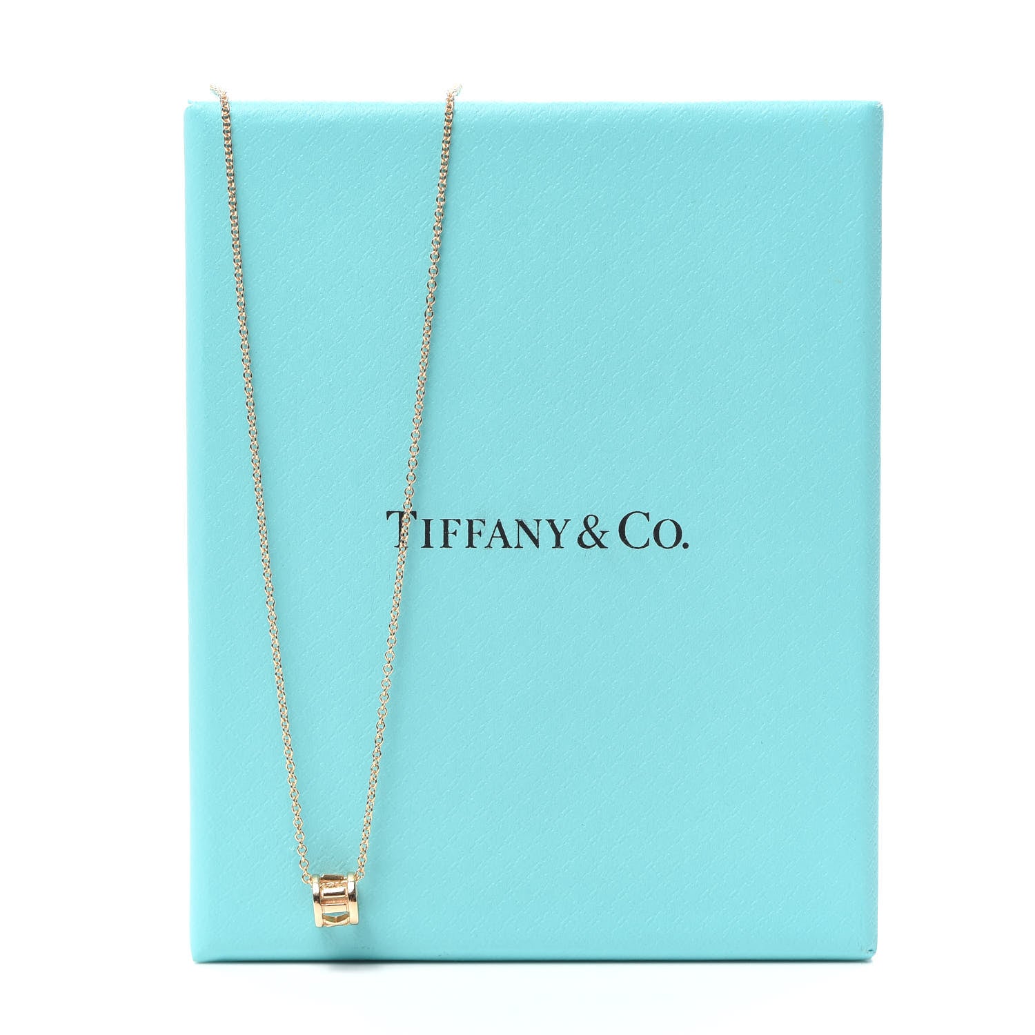Tiffany 18K Rose Gold Atlas Open Pendant Necklace 5 of 5
