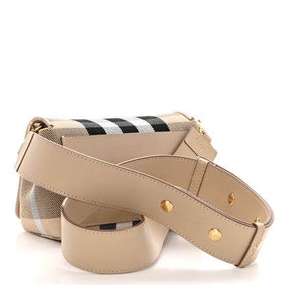 Burberry Canvas Check Hackberry Crossbody Bag Soft Fawn 3 of 9