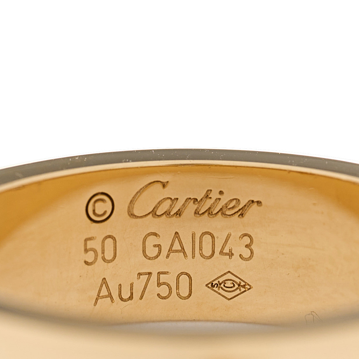 Cartier 18K Yellow Gold 3 Diamond 5.5mm LOVE Ring 50 5.25 3 of 3