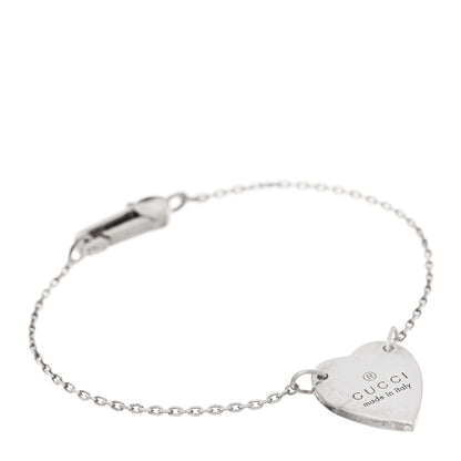 Gucci Sterling Silver Trademark Heart Bracelet 1 of 4