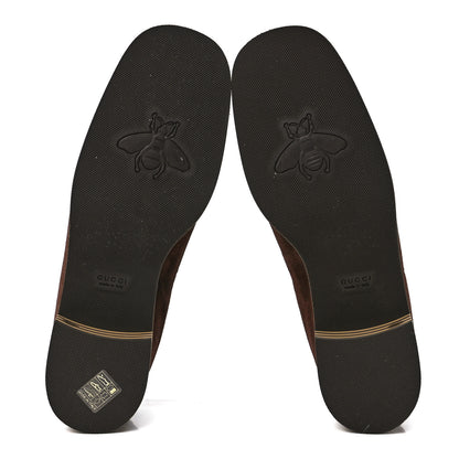 Gucci Velvet GG Monogram Thompson Derby Loafers 40.5 Vintage Cocoa Brown 5 of 10