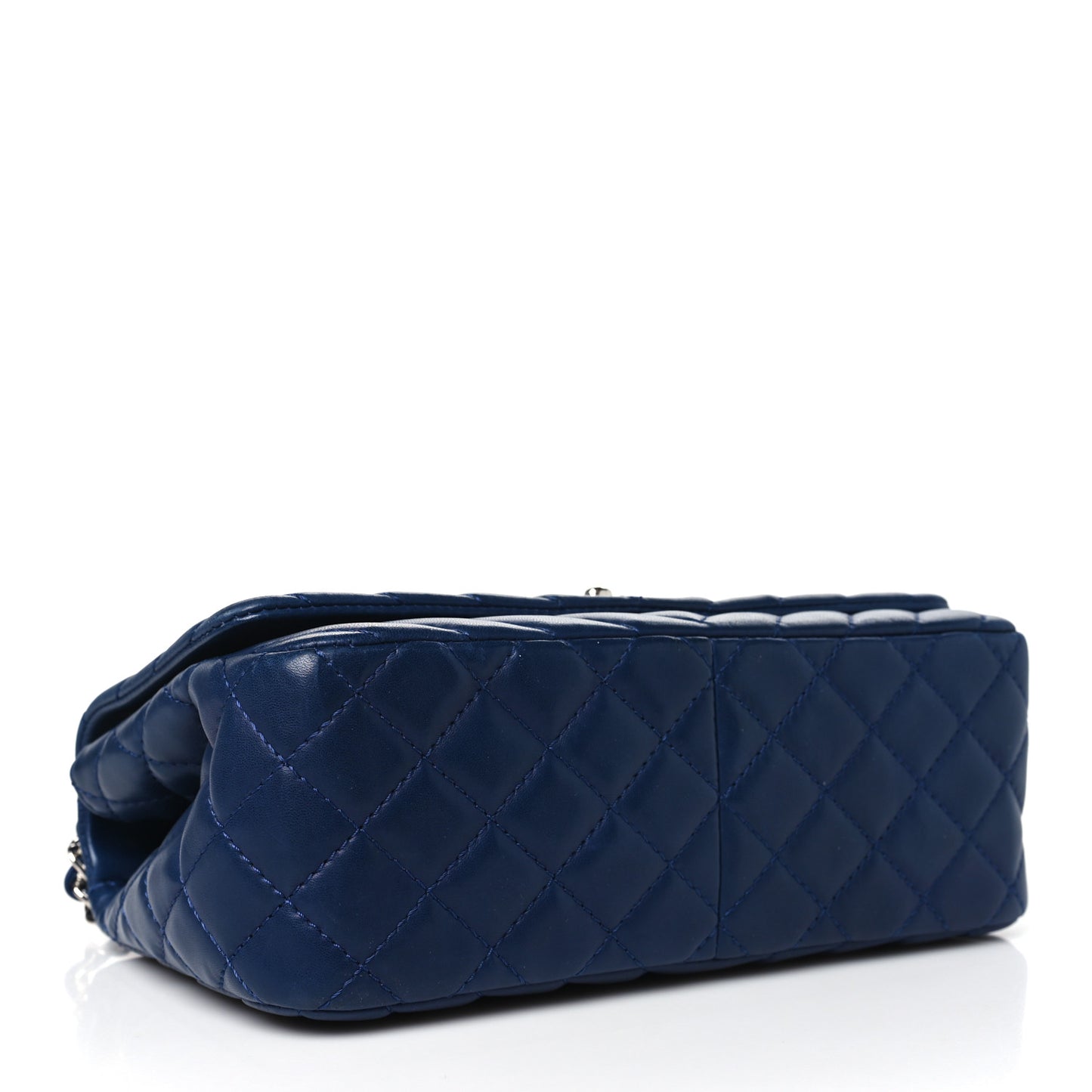 Lambskin Surpique Chevron Medium Single Flap Blue