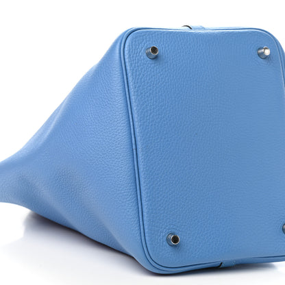 Hermes Taurillon Clemence Swift Picotin Lock 22 MM Bleu Paradis 7 of 10