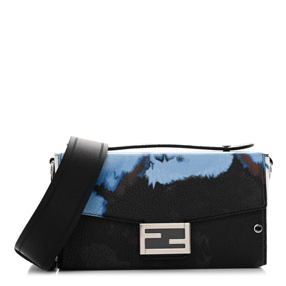 Fendi Cuoio Romano Cloud Print Baguette Soft Trunk Black Avio 1 of 9