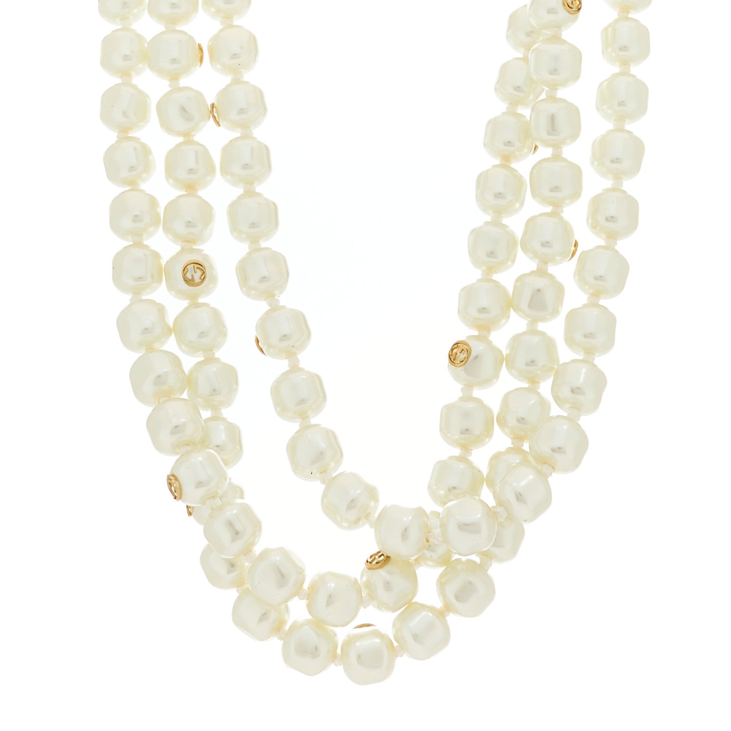 Gucci Pearl Ribbon Feline Strand Necklace 1 of 6