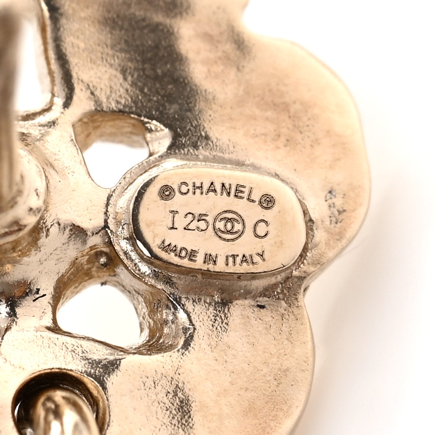 Chanel Crystal CC Flower Drop Earrings Gold 4 of 5