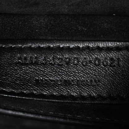 Saint Laurent Calfskin Crocodile Embossed Medium Monogram Sunset Black 8 of 11