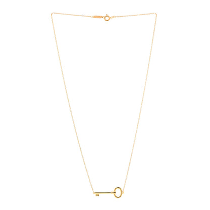 Tiffany 18K Yellow Gold Oval Key East West Necklace 3 of 6