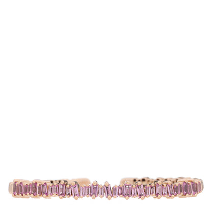 Suzanne Kalan 18K Rose Gold Pink Sapphire Bold Bangle Bracelet 1 of 4