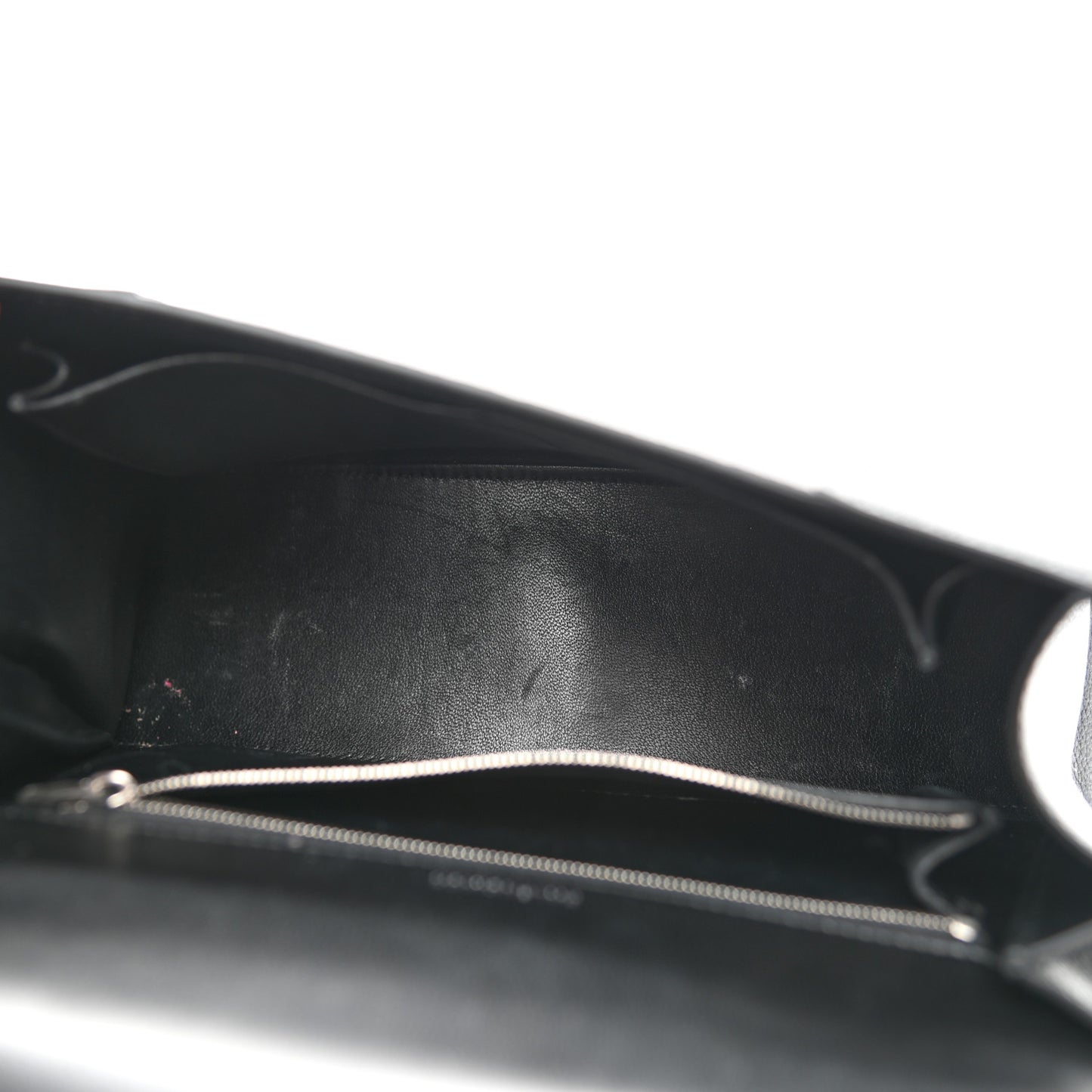 Grained Calfskin Medium Hourglass Top Handle Bag Black