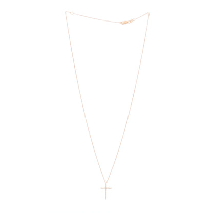 Roberto Coin 18K Rose Gold Diamond Cross Pendant Necklace 2 of 4