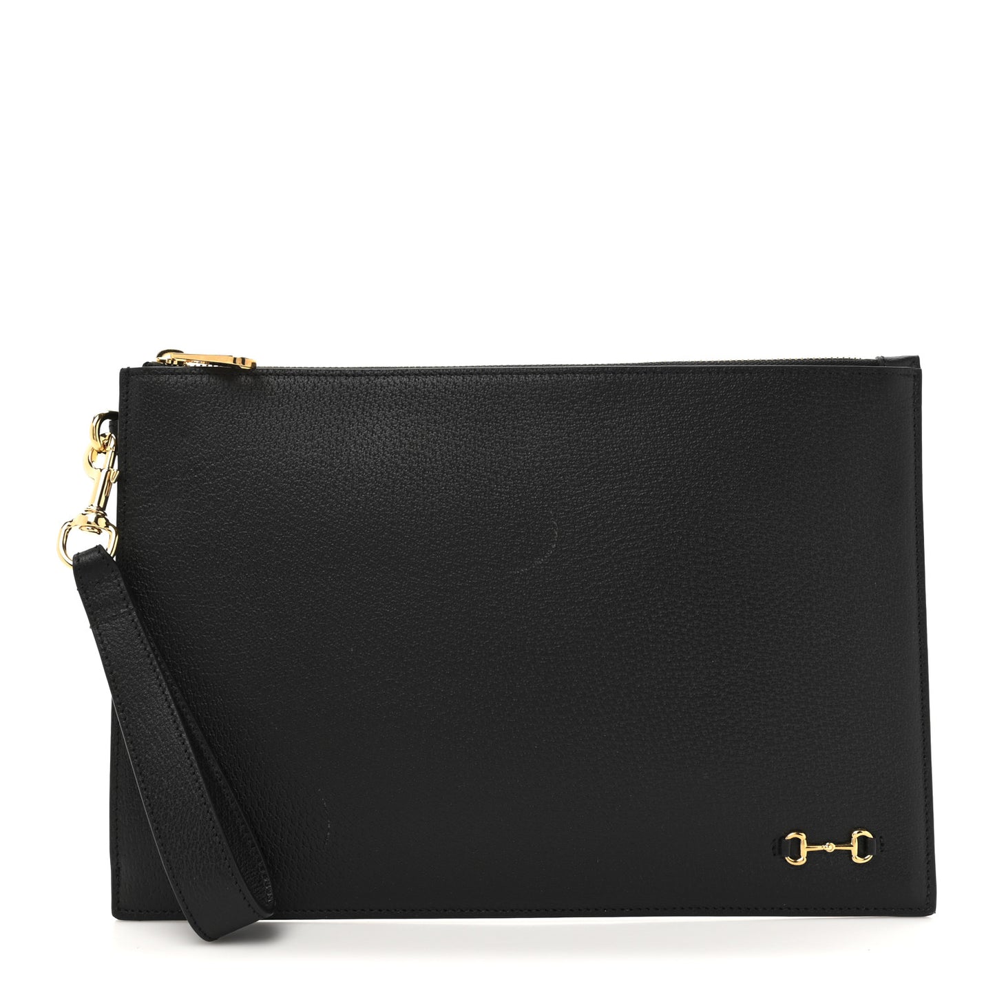 Calfskin Horsebit 1955 Wristlet Pouch Black